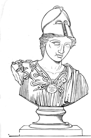 Sculpture Of Greek Warrior  Coloring Page